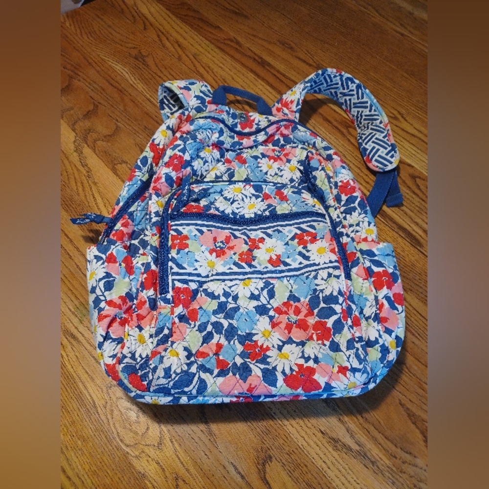 Vera Bradley bright floral print backpack, EUC